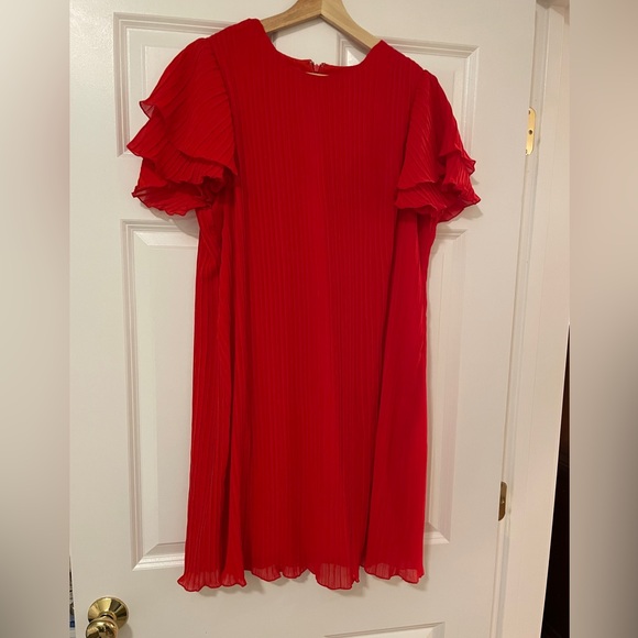 Sam Edelman Red Dress with Flutter Sleeves - Picture 1 of 3